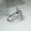 Lacy Beautiful Platinum Filigree Diamond Knuckle Ring