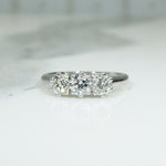 Dazzling Edwardian Diamond & Platinum Trilogy Ring 