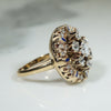 Beautiful Cluster of Old Diamonds In Gold Ring