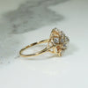 Sparkling Old Mine Cut Diamond Flower Ring