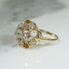 Sparkling Old Mine Cut Diamond Flower Ring