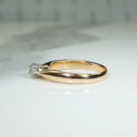 Old Mine Cut Diamond in Gold & Platinum Solitaire Engagement Ring