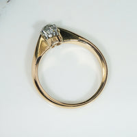 Old Mine Cut Diamond in Gold & Platinum Solitaire Engagement Ring