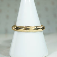 Fabulous Faceted Gold Wedding Band 1935