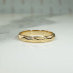 Fabulous Faceted Gold Wedding Band 1935