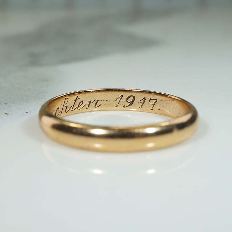 Antique Gold Wedding Band 1917