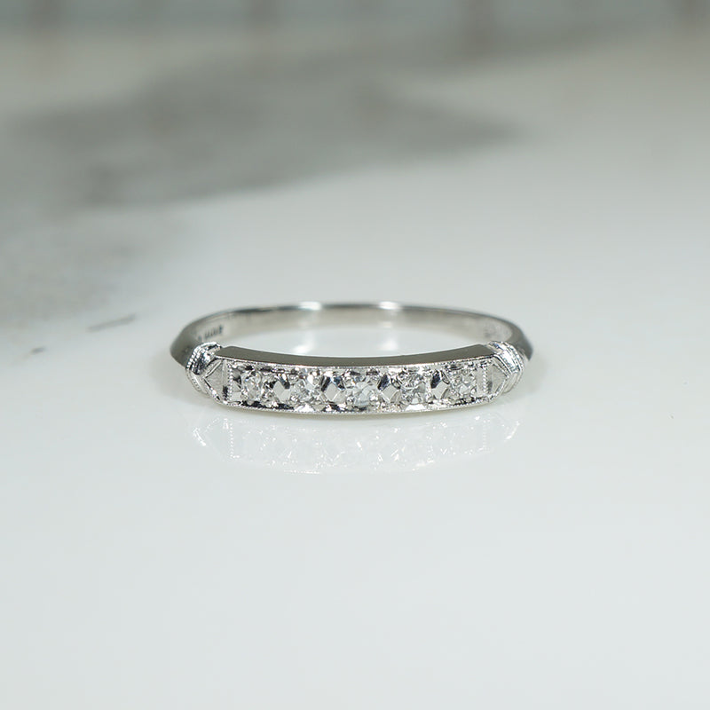 Lovely Platinum and Diamond Deco Band