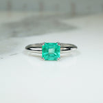 Glowing Green Emerald in Recycled Platinum