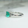 Glowing Green Emerald in Recycled Platinum