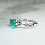 Glowing Green Emerald in Recycled Platinum