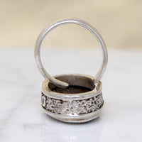 Unusual Opal in Engraved Sterling Silver Ring
