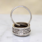 Unusual Opal in Engraved Sterling Silver Ring