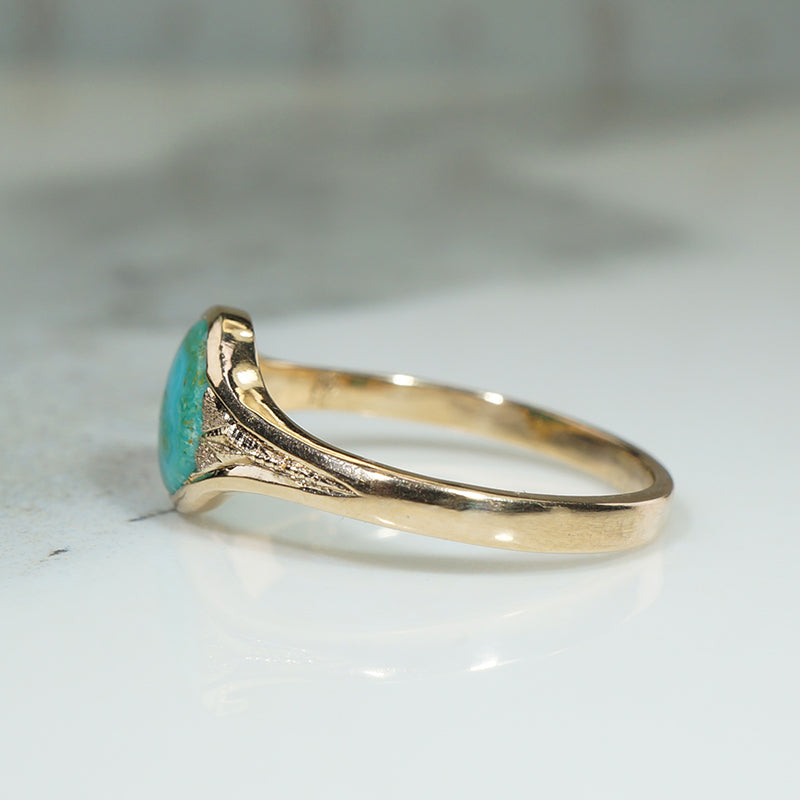 Love the Planet Recycled Turquoise and Gold Ring