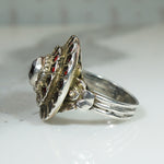 Vintage Garnets in Silver Ring