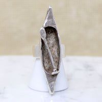 Three-Dimensional Sterling Silver Canoe Ring