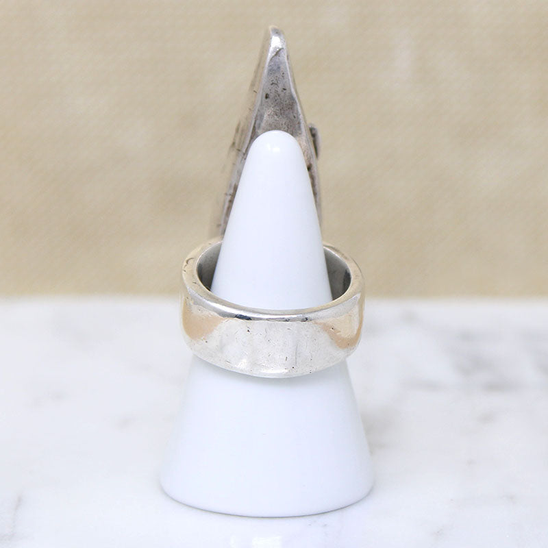 Three-Dimensional Sterling Silver Canoe Ring