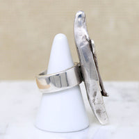Three-Dimensional Sterling Silver Canoe Ring