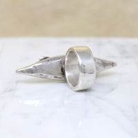 Three-Dimensional Sterling Silver Canoe Ring