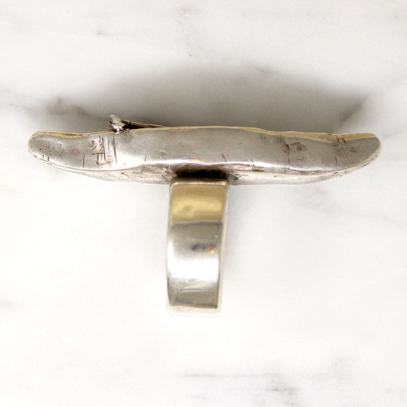 Three-Dimensional Sterling Silver Canoe Ring