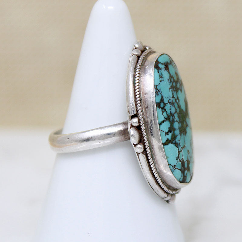 Stunning Tibetan Turquoise in Sterling Ring