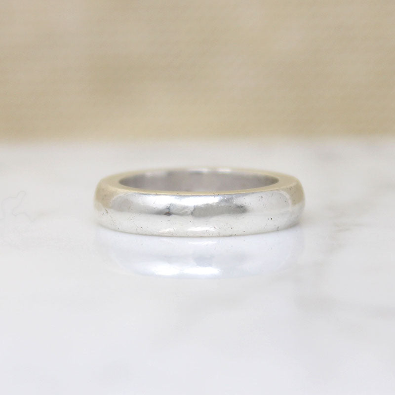 Satisfying Half Round Sterling Silver Band