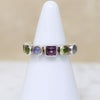 Cabochon Cut Peridot, Amethyst & Labradorite Eternity Band