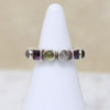 Cabochon Cut Peridot, Amethyst & Labradorite Eternity Band