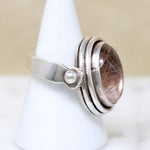 Rulitaled Quartz in Sterling Swivel Ring