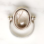 Rulitaled Quartz in Sterling Swivel Ring