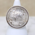 Engraved Silver Domed Rattle Ring