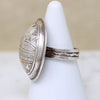 Engraved Silver Domed Rattle Ring