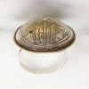 Engraved Silver Domed Rattle Ring