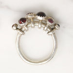 Berry-Colored Garnets in Sterling Silver Ring