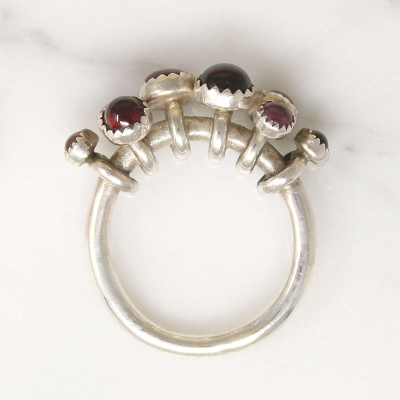 Berry-Colored Garnets in Sterling Silver Ring