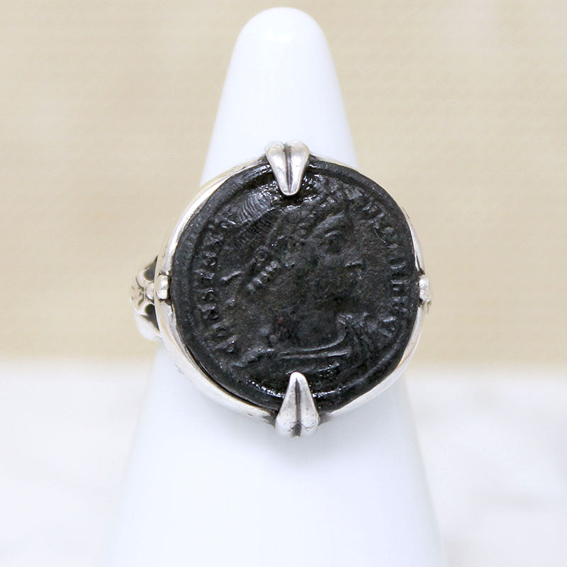 Ancient Coin in Handsome Sterling Ring