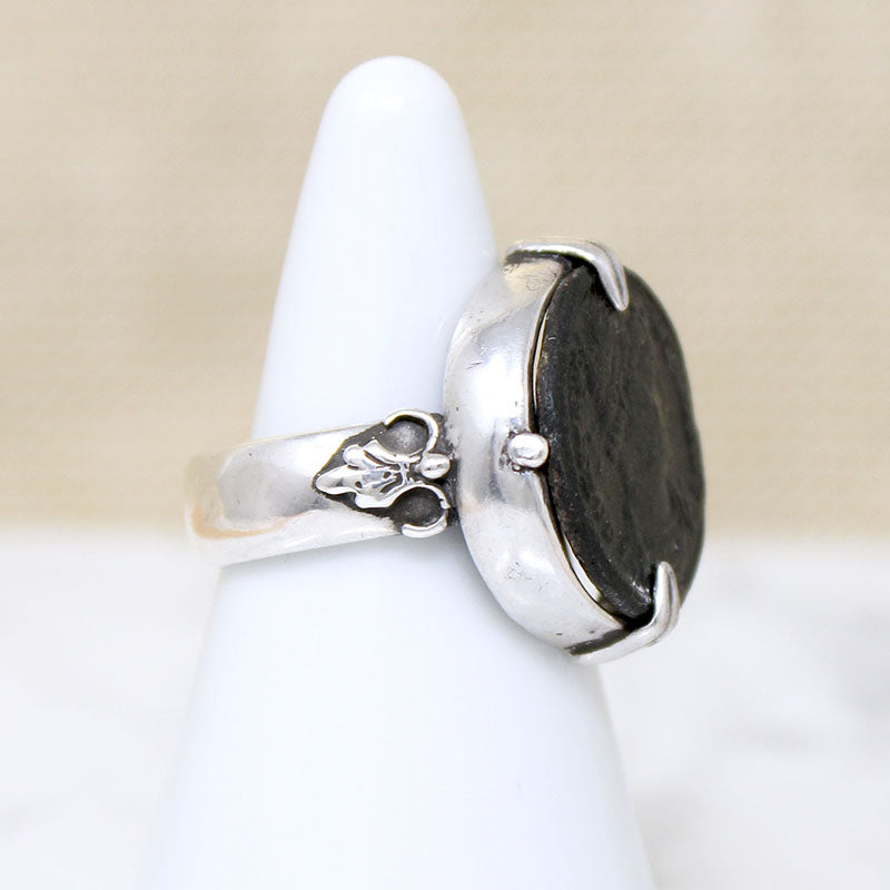 Ancient Coin in Handsome Sterling Ring