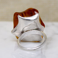 Monumental Amber I Sterling Silver Modernist Ring