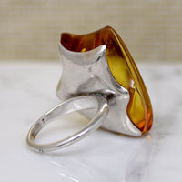 Monumental Amber I Sterling Silver Modernist Ring