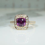 Delightful Deep Pink Sapphire and Diamond Ring