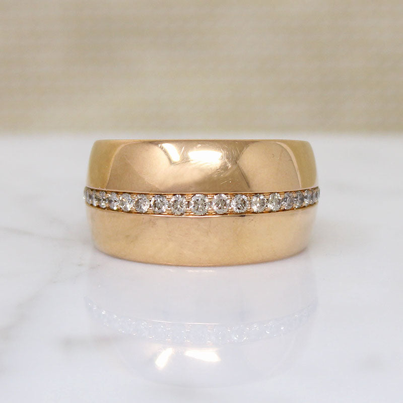 "Tubo Rotondo" 18k Gold & Diamond Band by Scheffel