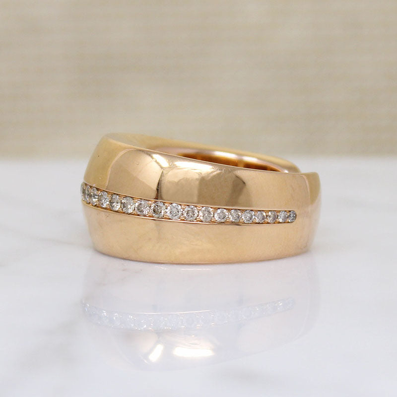 "Tubo Rotondo" 18k Gold & Diamond Band by Scheffel