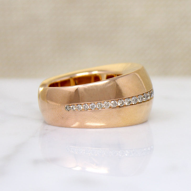 "Tubo Rotondo" 18k Gold & Diamond Band by Scheffel