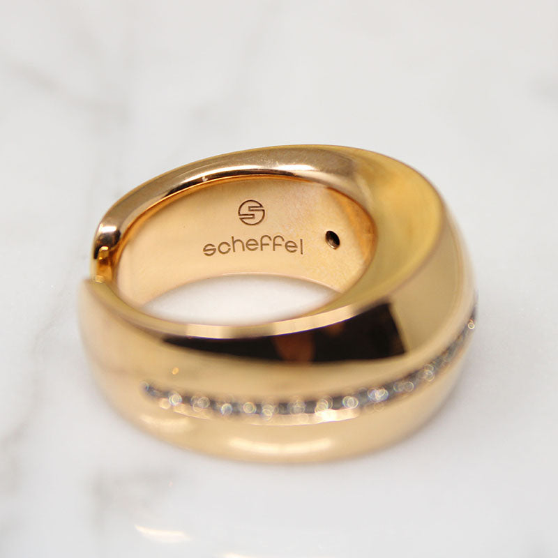 "Tubo Rotondo" 18k Gold & Diamond Band by Scheffel