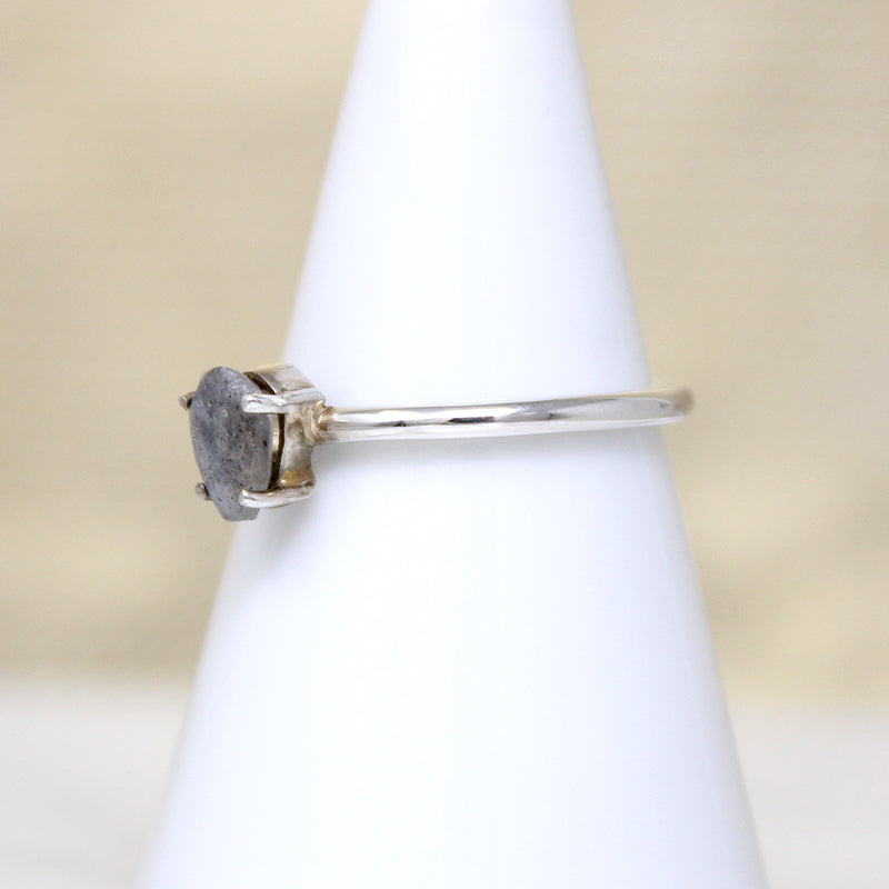 Labradorite Teardrop in Sterling Solitaire Ring