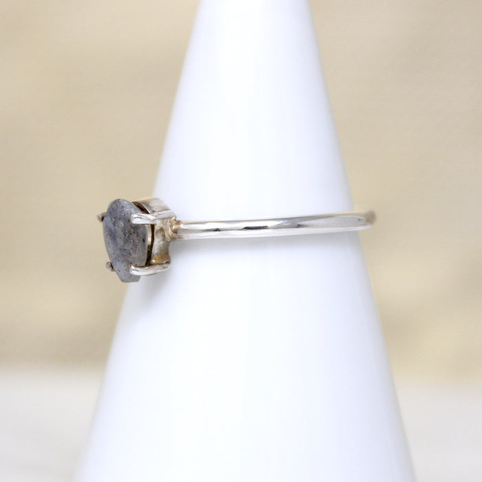 Labradorite Teardrop in Sterling Solitaire Ring
