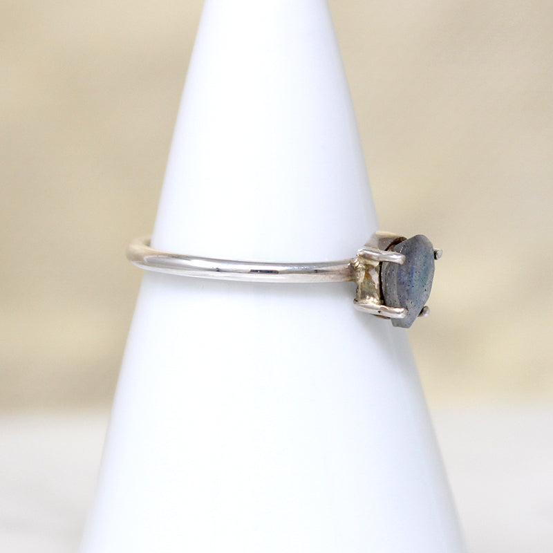 Labradorite Teardrop in Sterling Solitaire Ring