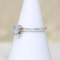 Radiant Moonstone Teardrop in Sterling Solitaire Ring