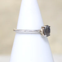 Enchanting Oval Labradorite in Sterling Solitaire Ring
