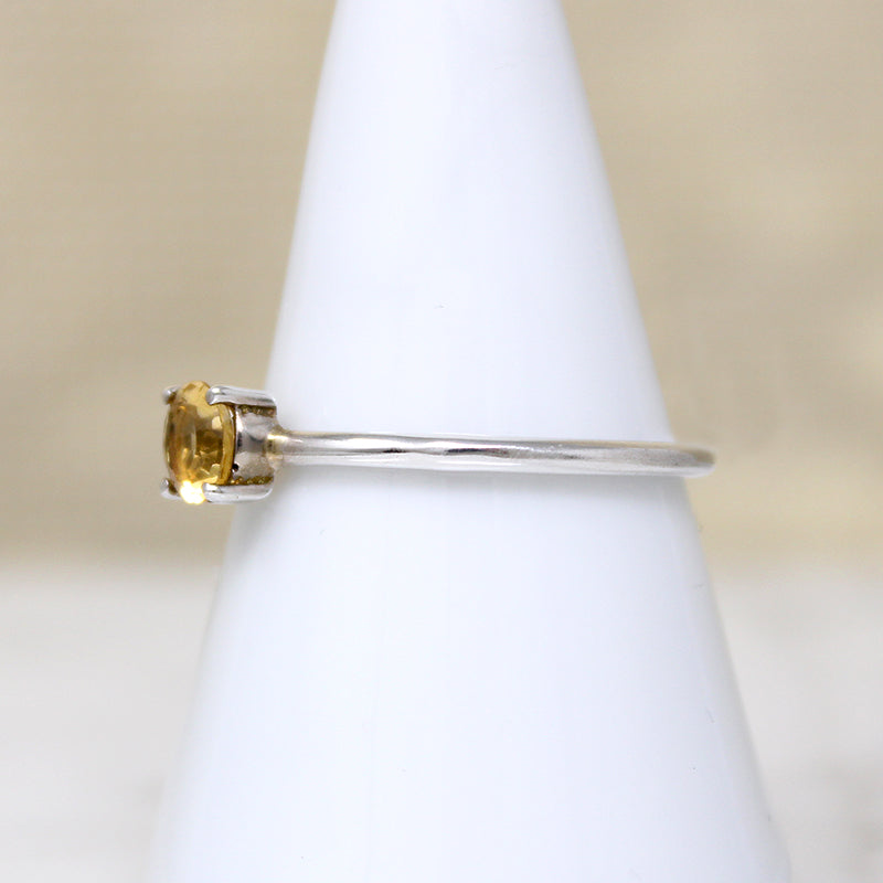 Radiant Citrine in Sterling Silver Solitaire Ring