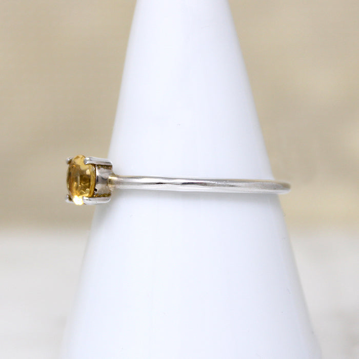 Radiant Citrine in Sterling Silver Solitaire Ring